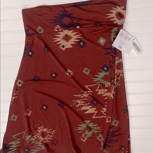New With Tags XL A-Line Skirt LuLaRoe Azure. Maroon Aztec